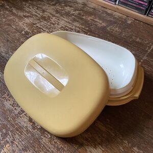 Vintage 1970's Tupperware Harvest Gold Steamer | Made in USA